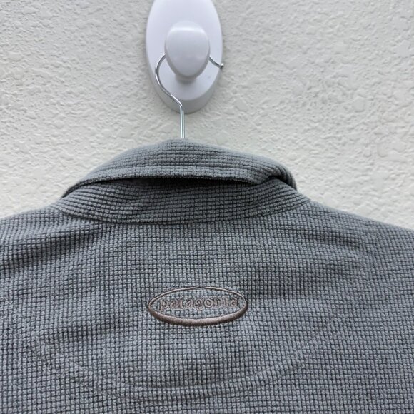 Patagonia Kamuela Grid Grey Fleece Button Up Long Sleeve Shirt 25490 Mens XXL - Picture 5 of 8